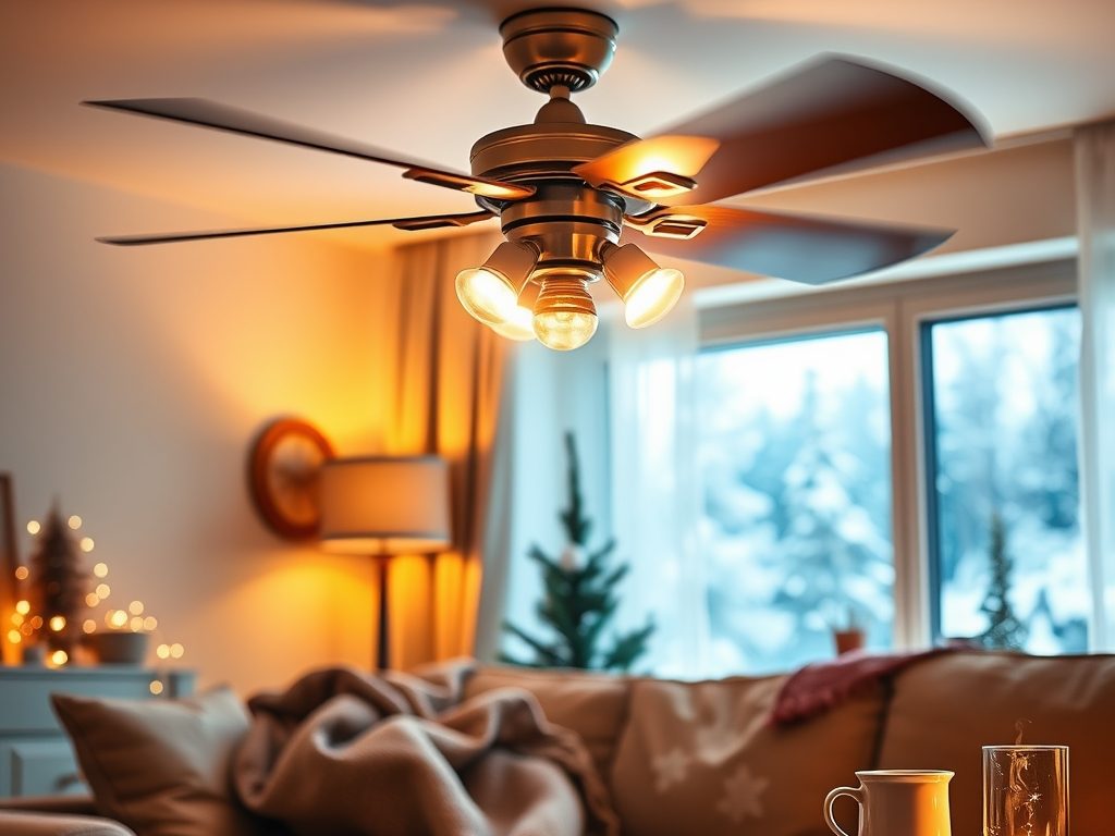 Wentylator sufitowy zimą na biegu wstecznym: jak efektywnie rozprowadzać ciepło i oszczędzać na ogrzewaniu